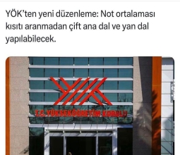 Yök'ten Yeni Düzenleme: Not Ortalaması Kısıtı Aranmadan Çift Anadal ve Yandal...