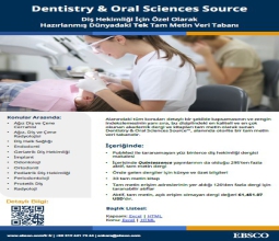 Dentistry & Oral Sciences Source Veritabanı 11 Ocak 2026 Tarihine Kadar...