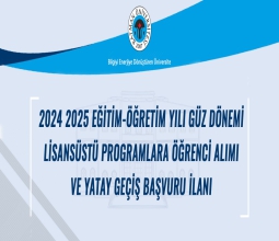 Üniversitemiz Lisansüstü Programlarına Başvuru 12 Ağustos’ta Başlıyor...