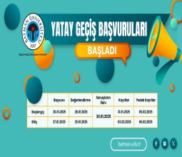 Üniversitemizde Yatay Geçiş Başvuruları Başladı...