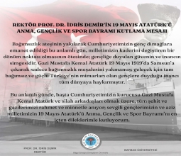 Rektör Prof. Dr. İdris Demir’in 19 Mayıs Atatürk’ü Anma, Gençlik ve...
