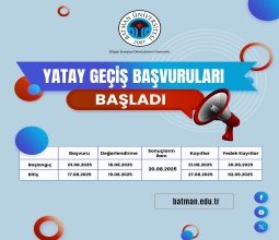 Üniversitemizde Yatay Geçiş Başvuruları Başladı...