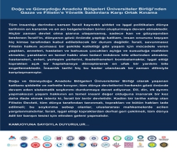 Üniversitemiz ve Bölge Üniversitelerinden Gazze ve Filistin’e Yönelik Saldırılara Ortak Kınama...