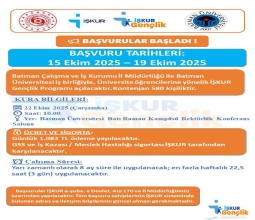Üniversitemiz ve İşkur İş Birliğiyle 580 Üniversitemiz Öğrencisine İstihdam Fırsatında Başvurular...