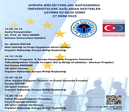 Üniversitemizde “Avrupa Birliği Fonları Kapsamında Üniversitelere Sağlanan Destekler Çevrim İçi Bilgi...