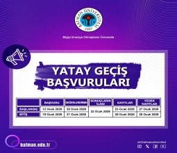 Üniversitemizde Yatay Geçiş Başvuruları Başlıyor...