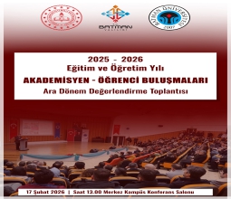 Akademisyen-Öğrenci Buluşmaları Ara Dönem Değerlendirme Toplantısı Gerçekleştirilecek...