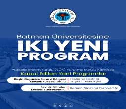 Üniversitemizde Geleceğin Teknolojileri Alanında İki Yeni Program...