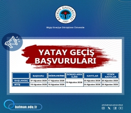 Üniversitemizde Yatay Geçiş Başvuruları Başlıyor...