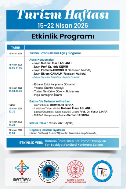 Turizm Haftası Etkinlik Programı