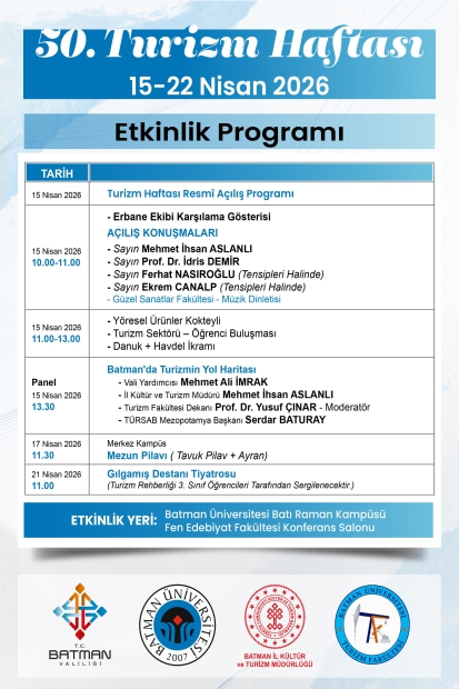 Turizm Haftası Etkinlik Programı