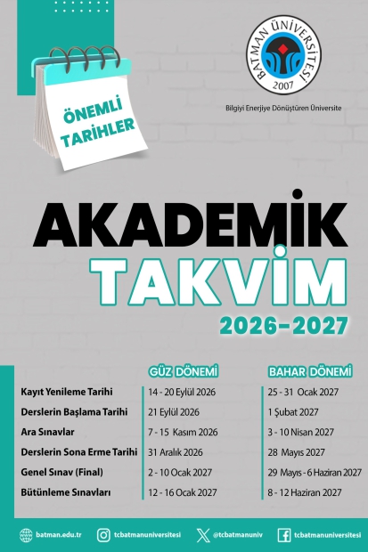 2026-2027 Akademik Takvim 