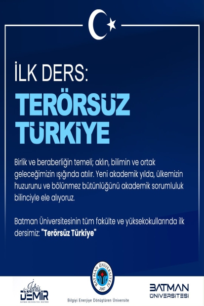 İlk Ders: "Terörsüz Türkiye"