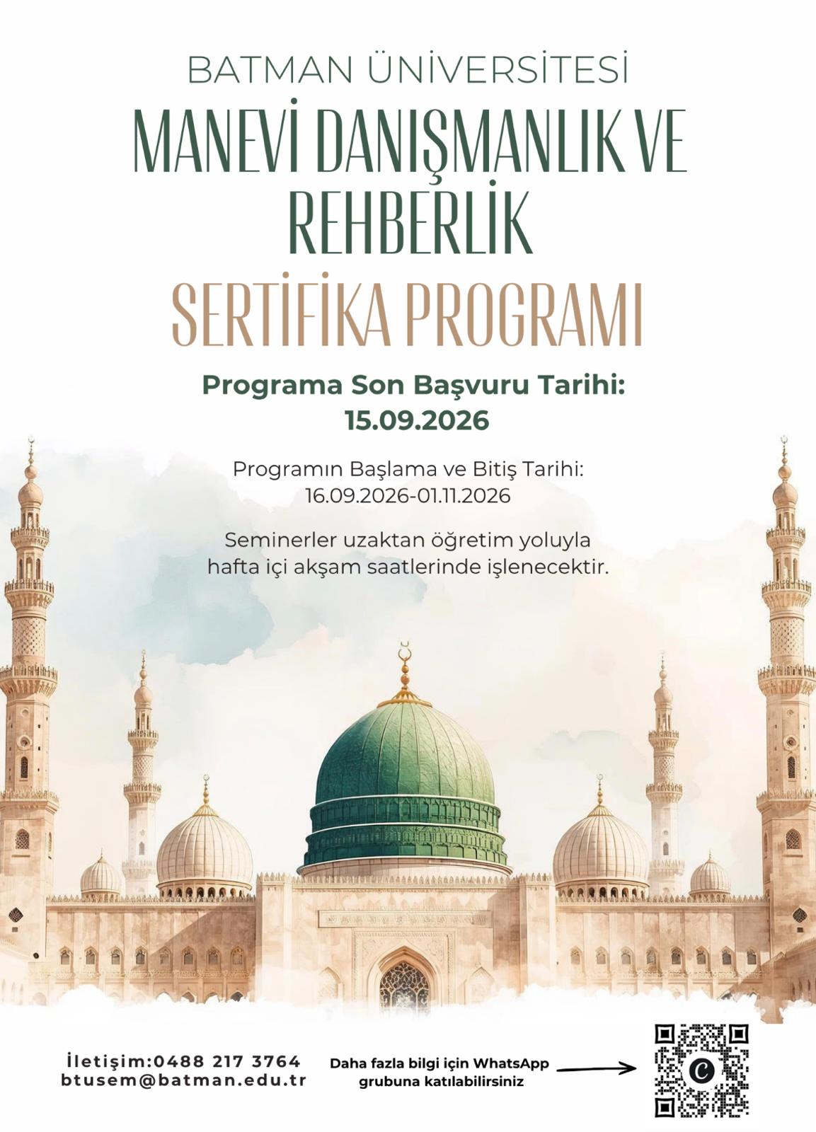 Manevi Danışmanlık ve Rehberlik Sertifika Programı
